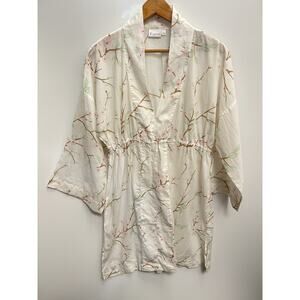 Kiyomi Cherry Blossoms Pijama Dress 100% Cotton Size M NWT